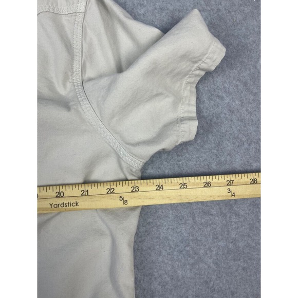 Lucky Brand Shirt Men's XL Gray Pearl Snap Short Sleeve Button Up Washed & Worn - Picture 10 of 11